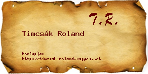 Timcsák Roland névjegykártya