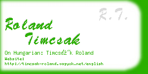 roland timcsak business card